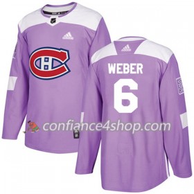 Adidas Maillot de Hockey Montreal Canadiens Shea Weber 6 2017-2018 Violet Fights Cancer Practice Authentic - Homme